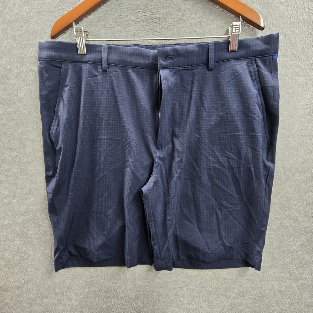 Greg Norman Men Shorts 38 Navy Blue Performance Golf Shorts Zipper Logo NWT‎
